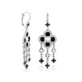 Lauren G. Adams Floral Knights Chandelier Earrings (Black/Silver)